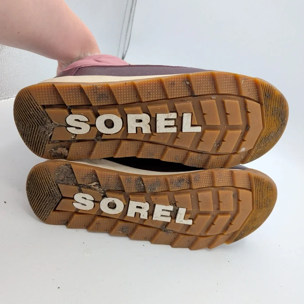 Sorel Whitney II Short Lace‎ Waterproof Snow Boots Pink Burgundy Womens 7 NY5173